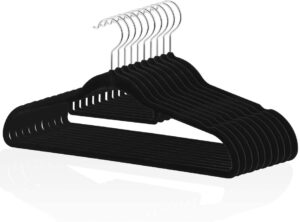 TQVAI 50 Pack Cascading Velvet Hangers Chrome Swivel Hooks Ultra